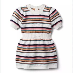 Janie and Jack multicolored knee-length puff sleeve dress